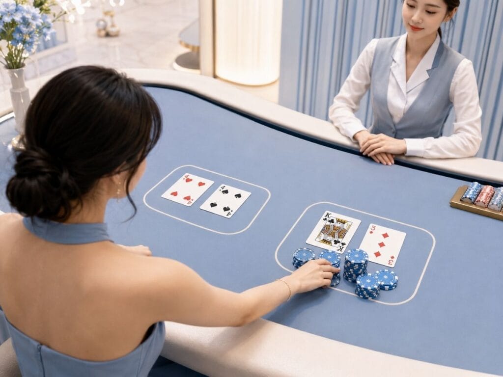 뱅커 베팅도 항상 이기지 않는 바카라 하우스 엣지 장면